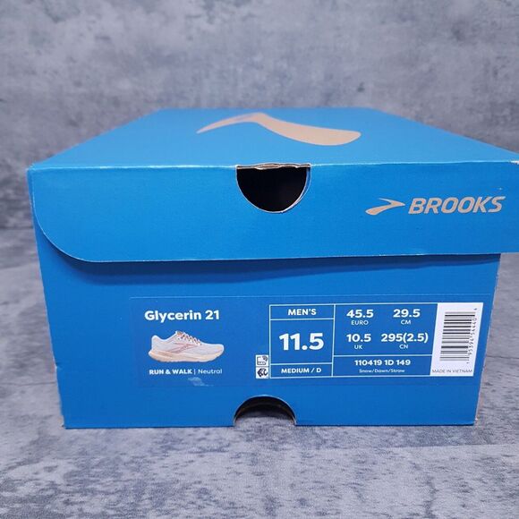 BROOKS Glycerin 21 'Snow Dawn Straw' Road Running Shoes Mens 11.5 Beads - Picture 7 of 7
